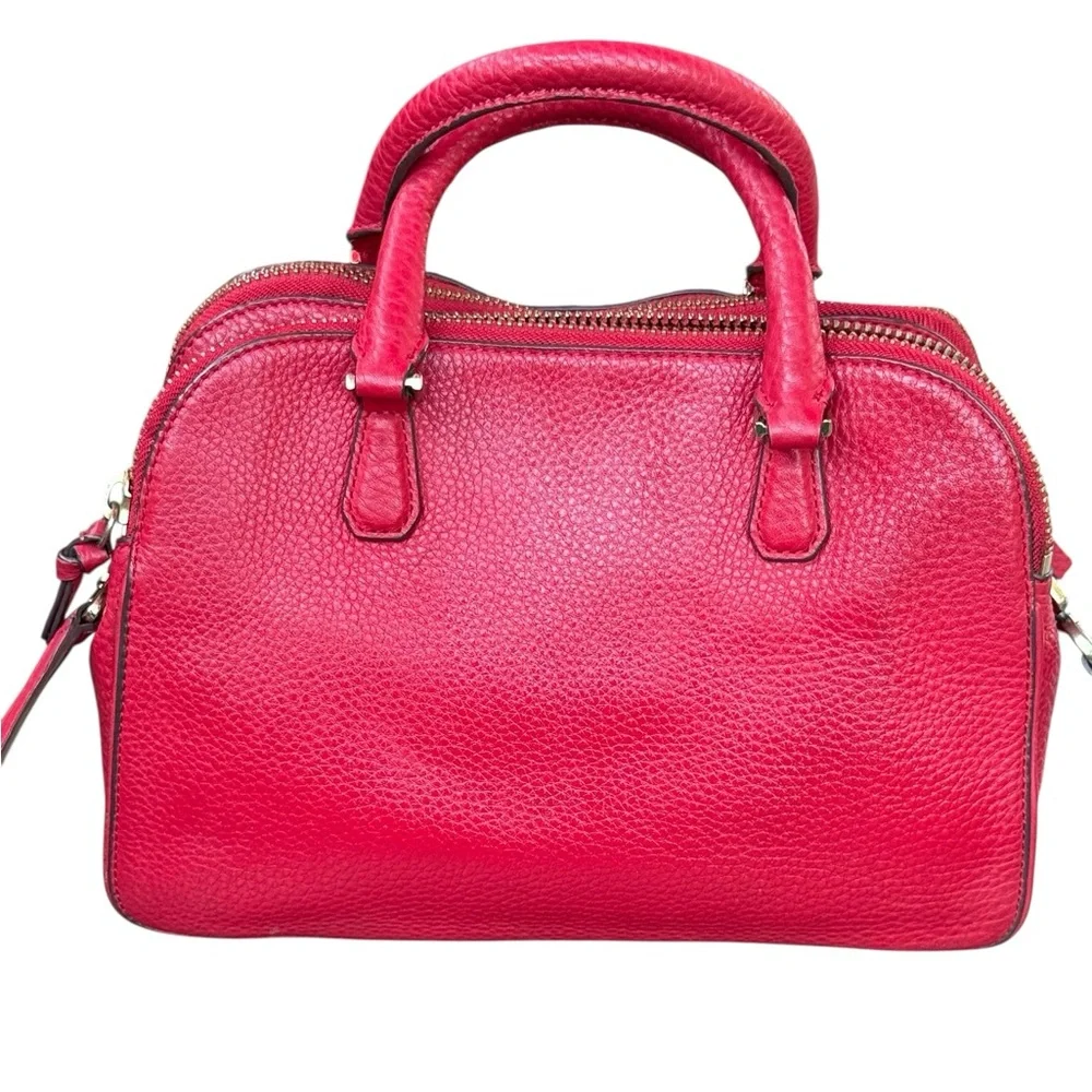 Tory Burch Crossbody Bag Purse Vibrant Red Satchel - Picture 2 of 8